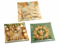 Piatti natalizi quadrati in vetro decorato, adatti al contatto diretto con alimenti, set da 3 pezzi, cm 25 x 25 H