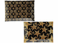 Piatti di Natale oro e nero con decori in vetro a forma rettangolare, adatti al contatto diretto con alimenti, set da 4 pezzi, cm 35 x 25 H