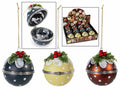 Set di 12 palline in vetro apribili con bacche e pois, Ø8 cm – Natale