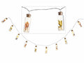 Catene decorative natalizie luminose con 10 bottigliette di vetro con fiori, set da 3 pezzi, cm93 con luci + 30solo cavo