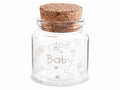 Provette di vetro trasparente con decori Baby e tappo in sughero ideale come, set da 20 pezzi, Ø4,7cmx5H (con tappo5,5)