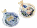 Piatti alimentari a forma di botticino in vetro con decorazioni a tema lavanda, set da 6 pezzi, cm 20,5 x 26 H
