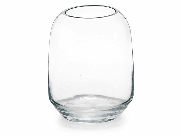 Vasi a boccia in vetro trasparente con bordo al taglio vivo, design elegante, set da 4 pezzi, Ø 12,5 cm x 15,5 H