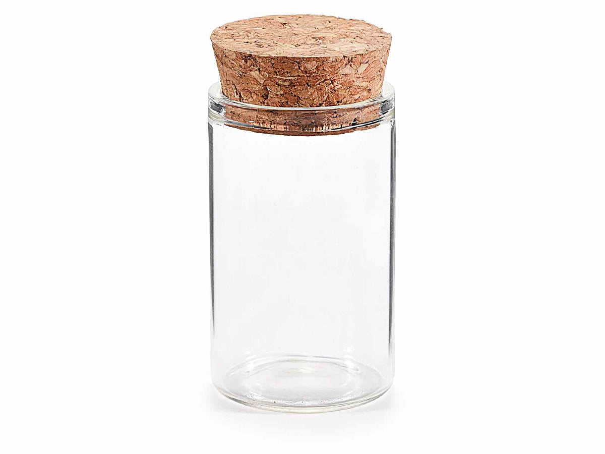 Provette porta confetti / spezie / alimenti in vetro alimentare con tappo, set da 80 pezzi, Ø3cmx5H (con tappo5,5)