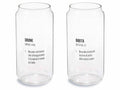 Bicchieri in vetro a forma di lattina con scritte Drink / Bibita, set da 6 pezzi, Ø 6 cm x 15 H