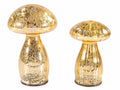 Lampada autunnale a funghi decorativi in vetro con luci LED da appoggiare, Grande: Ø 11 cm x 18 H