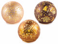Lampade di Natale a sfera in vetro decorato con fantasia biscottini, set da 6 pezzi, Ø 10 cm x 9 H