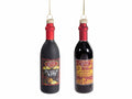 Addobbo da appendere all'albero di Natale a bottiglia di vino in vetro, ideale, set da 6 pezzi, Ø 3,5 cm x 14 H