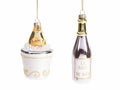 Addobbo da appendere all'albero di Natale a bottiglia di vino / champagne, set da 6 pezzi, Ø 4 cm x 13,5 H