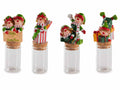 Provette porta confetti / spezie / alimenti in vetro alimentare con tappo, set da 16 pezzi, cm 4 x 3 x 11 H