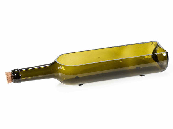 Vasi in vetro a forma di bottiglia di vino con tappo in sughero, set da 6 pezzi, cm 33 x 7 x 6 H