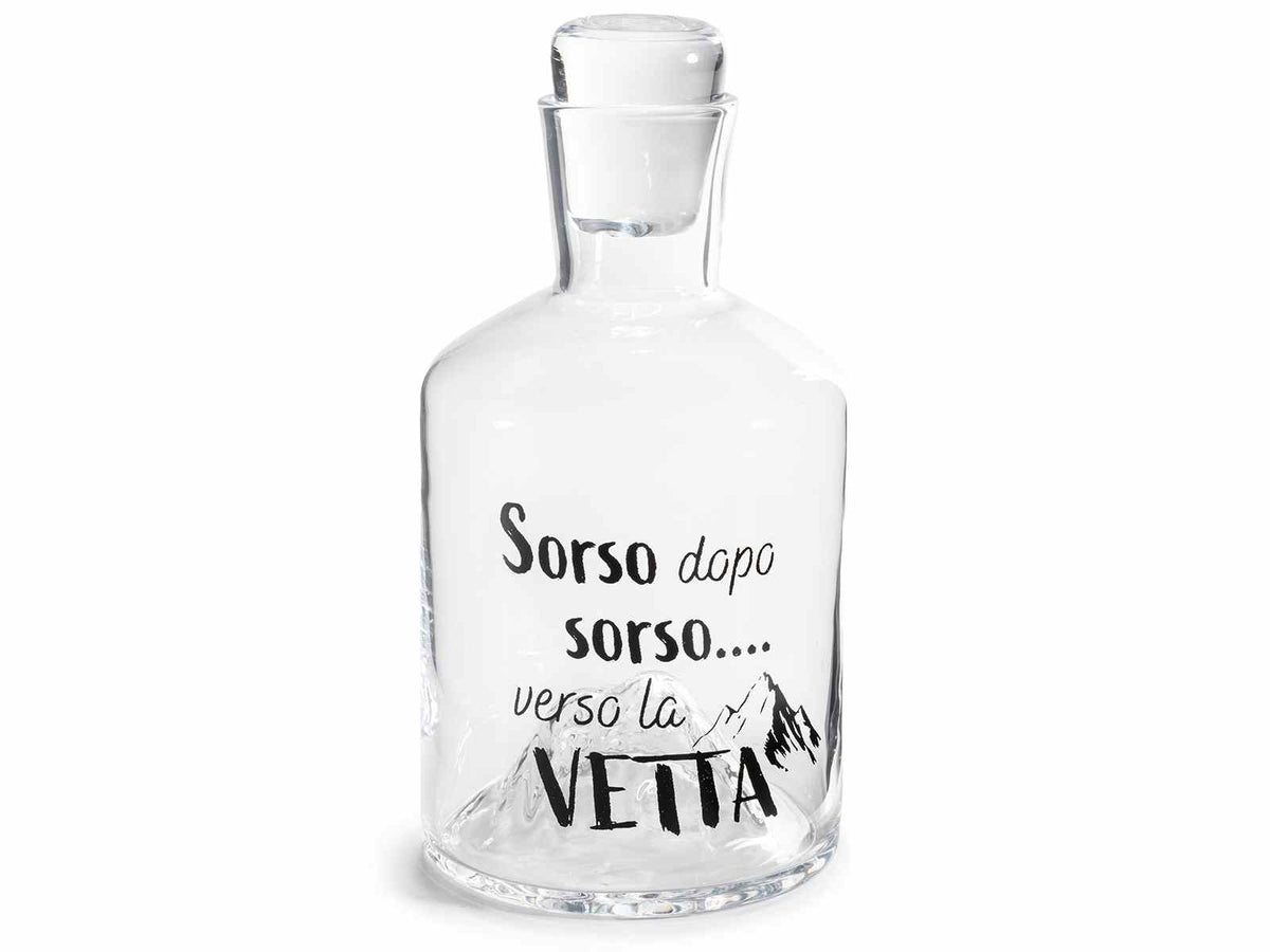 Bottiglie in vetro adatte al contatto alimentare con tappo e scritta Sorso dopo, set da 2 pezzi, Ø 10 cm x 19,5 H