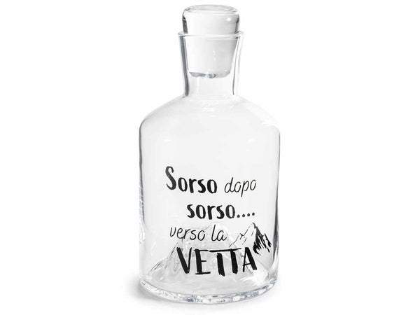 Bottiglie in vetro adatte al contatto alimentare con tappo e scritta Sorso dopo, set da 2 pezzi, Ø 10 cm x 19,5 H
