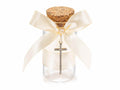 Provette portaconfetti con charm a croce e fiocco, set da 20 pezzi, Ø 3,7 cm x 7 H (c / tappo 8)