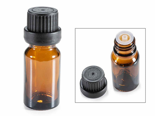 Flaconcini per fragranze in vetro ambra da 10 ml dotato di dosatore interno, set da 48 pezzi, Ø 2,5 cm x 6,5 H