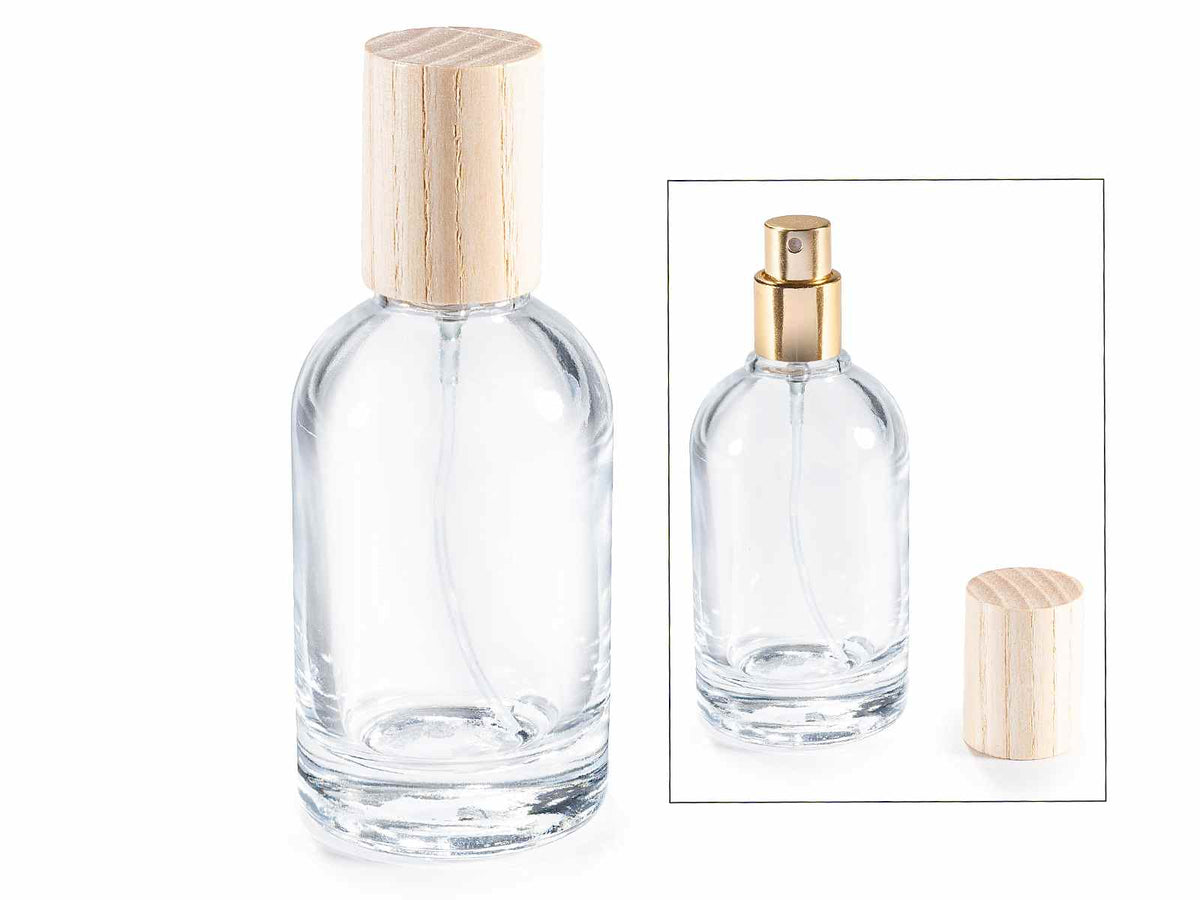 Flacone per fragranze in vetro trasparente da 50 ml con erogatore spray color, set da 20 pezzi, Ø 4,5 cm x 11 H