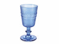 Bicchieri a calice in vetro blu lavorato, ideali per eventi, ristoranti e uso, set da 6 pezzi, Ø 8,5 cm x 16,5 H