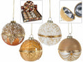Palline regalo di Natale apribili con decorazioni brillanti in rilievo, set da 12 pezzi, Ø 8 cm