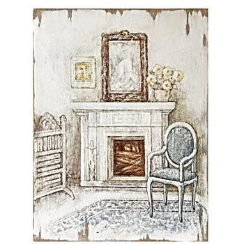 Quadro in legno tema soggiorno, 30x3H40 cm (kit da 3)