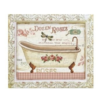 Quadro con cornice, soggetto vasca da bagno (kit da 3)