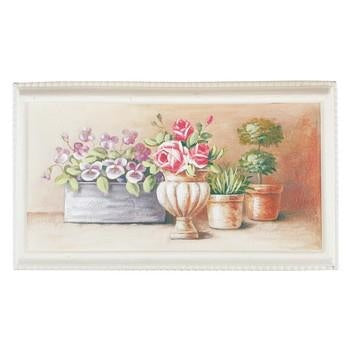 Quadro fiori e piantine, 38x4x22 cm