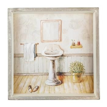 Quadro da bagno con lavandino, 32,5x4x32,5 cm (kit da 3)