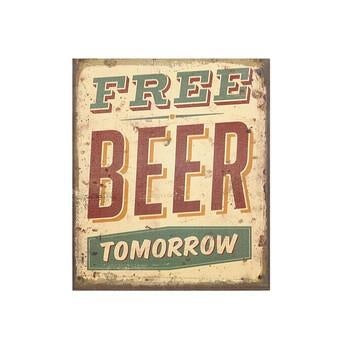 Quadro ferro e lino "beer", 25x30 cm