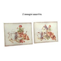 Quadro in legno a tema giardino, 2 soggetti assortiti (kit da 3)