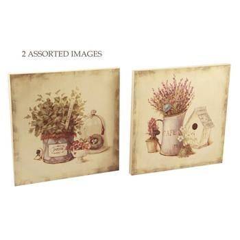 Quadro su canvas con piantina, 2 modelli assortiti