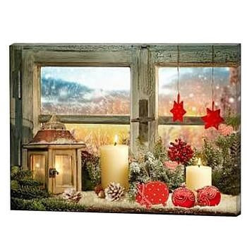 Quadro natalizio con 3 led, 60x40 cm (kit da 3)