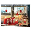 Quadro natalizio a finestra con 3 led, 60x40 cm (kit da 3)