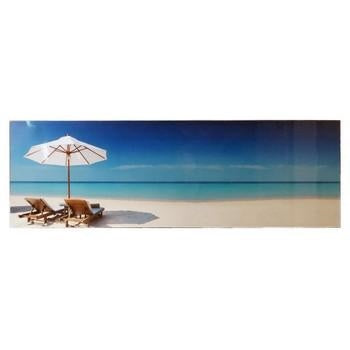 Quadro lucido "spiaggia/mare", 140x35 cm