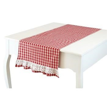 Runner da tavola con volant collezione Caldo Vichy (kit da 3)