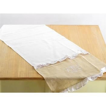 Runner da tavola naturale con bordo bianco (kit da 5)