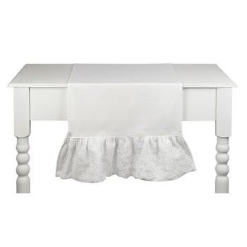 Runner da tavola con volant collezione shabby chic, 150x45 cm (kit da 3)