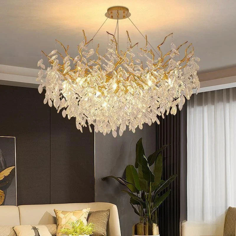 Lampadario moderno di lusso a soffitto in cristallo Lampada a sospensione a led Sala da pranzo Soggiorno – foto 3