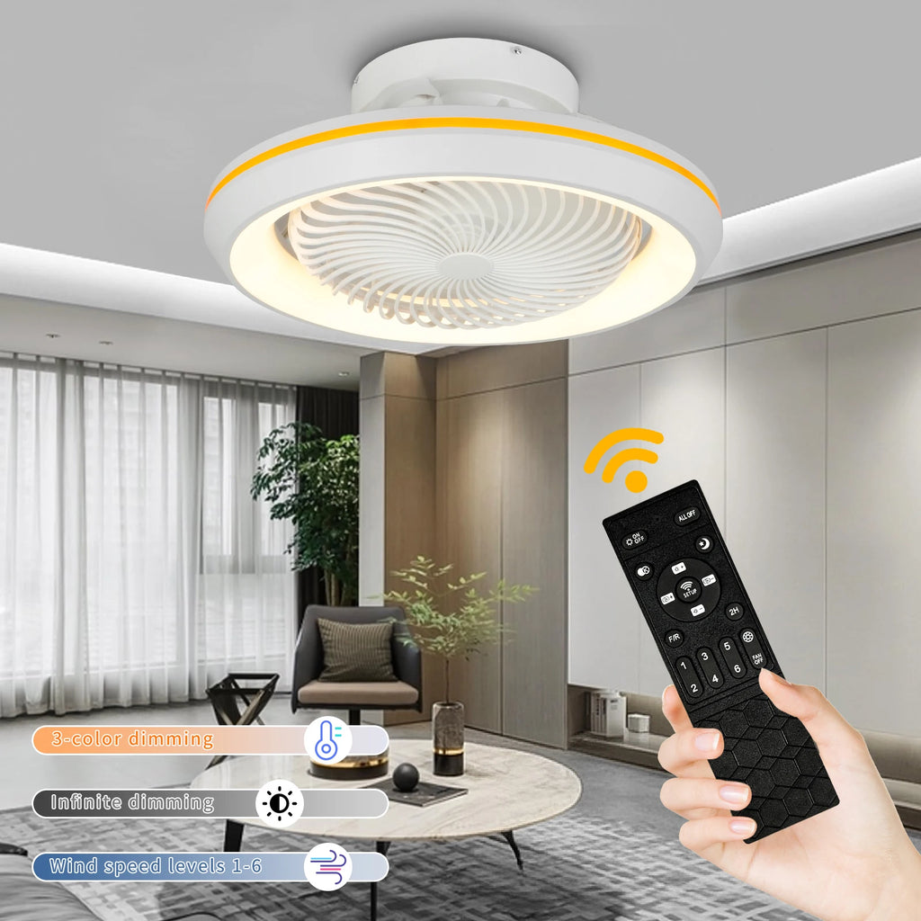 Ventilatore da soffitto 49 cm rotante 360° con luce LED – dettaglio 1