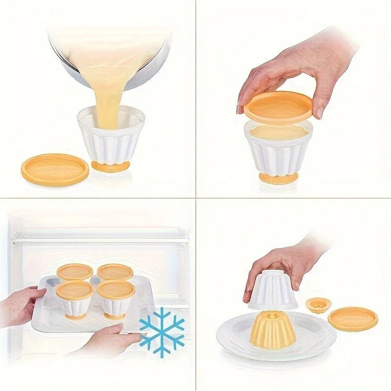 Set di 4 Stampi per Budino e Torte Mousse