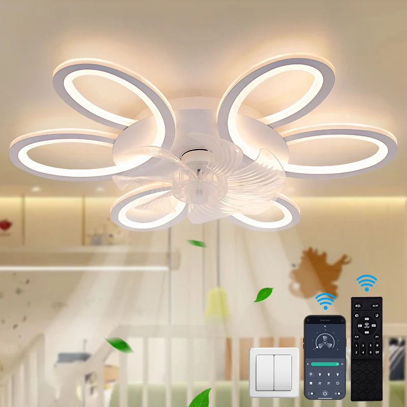 Ventilatore da soffitto con luce, 6 velocità e app