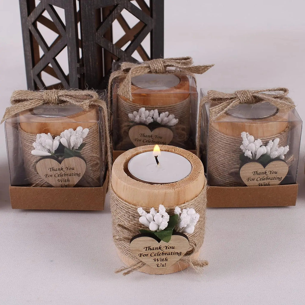 Portacandele tealight in legno, set da 6, 12 o 24 pezzi – dettaglio 3
