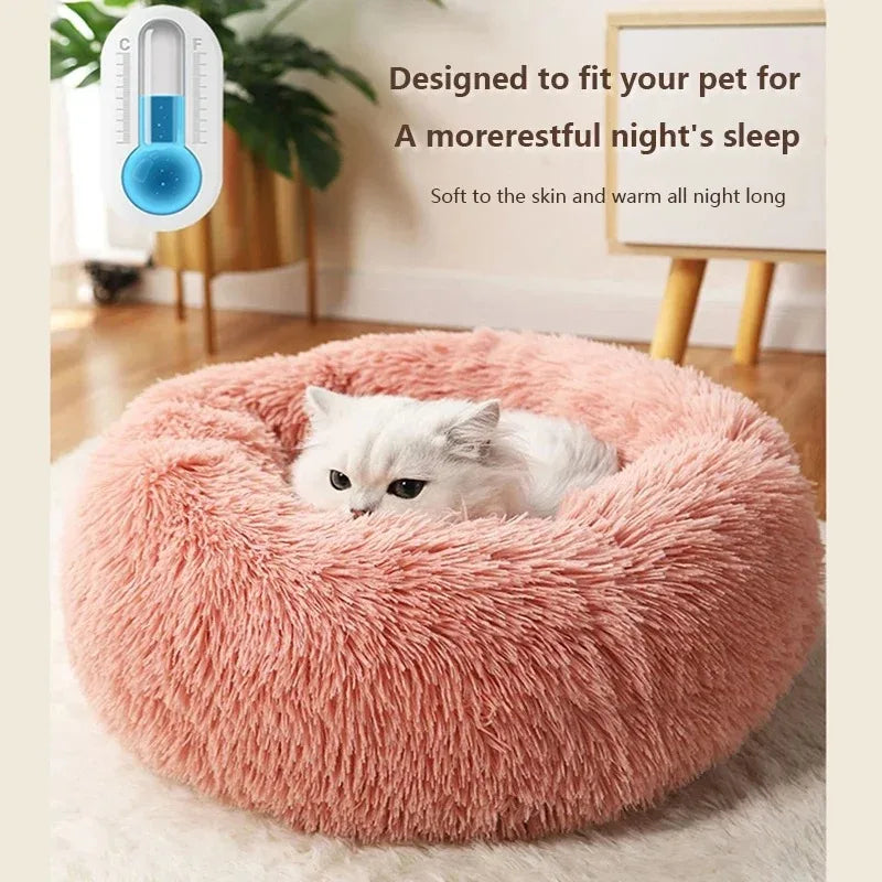 Cuccia rotonda in peluche sfoderabile e lavabile, taglie M e XL