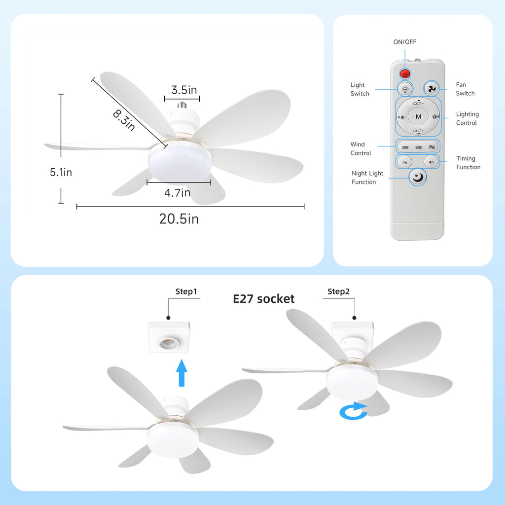 Ventilatore da soffitto 2026 NUOVO con luci LED da 40W, telecomando per camera da letto e soggiorno – foto 2