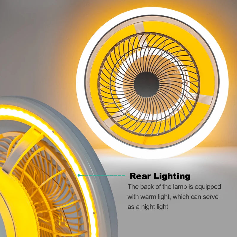 Ventilatore da soffitto moderno con luce 49CM 360 ° Ventilatore da soffitto silenzioso a 6 velocità con LED – foto 4