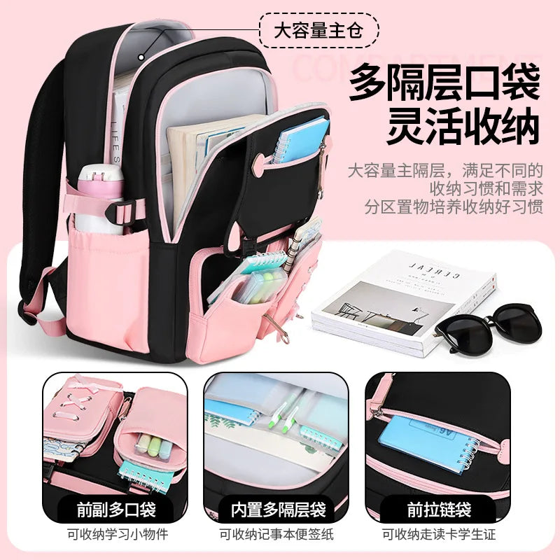 Zaino scolastico per ragazze con scomparto porta laptop, 45 cm – foto 4