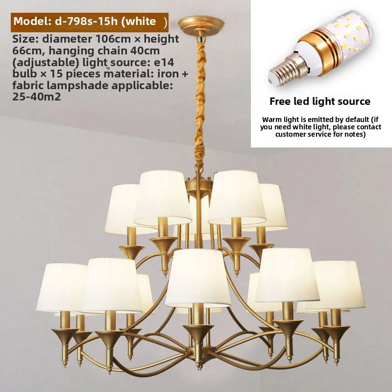 Lampadario vintage in metallo, da 3 a 10 luci – dettaglio 9
