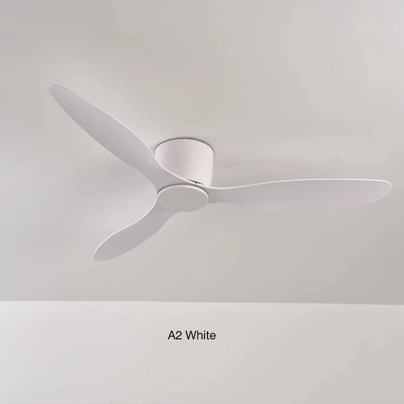 Ventilatore da soffitto moderno senza luci, motore DC, per soffitti bassi, con telecomando, ventilatore – foto 9