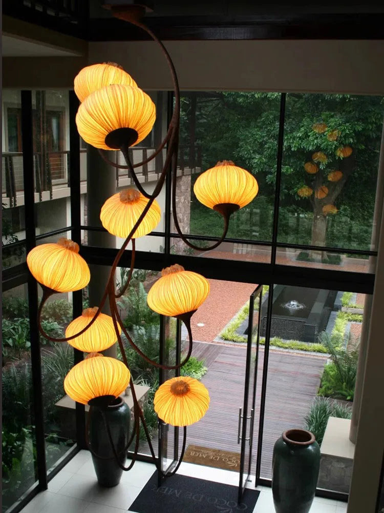 Lampadario in tessuto stile fattoria, 3 luci o applique – dettaglio 4