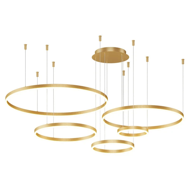 Lampadario LED ad anelli circolari, da 1 a 5 anelli, 40-80 cm – dettaglio 5