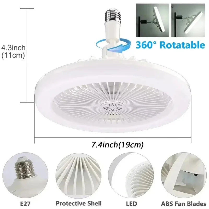 Lampade da soffitto 2 in 1 Base E27 regolabile a 3 velocità Dimmerabile infinitamente per soggiorno Camera da – foto 3