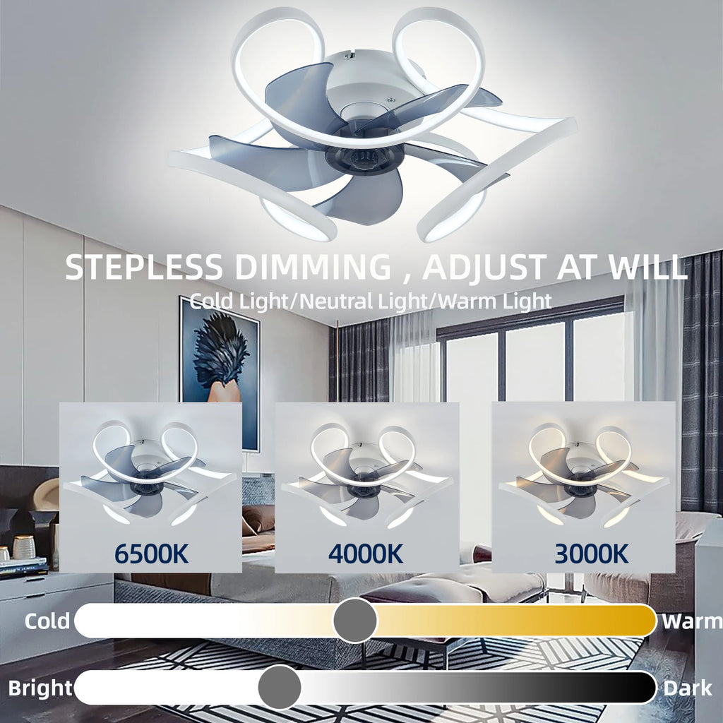 Ventilatore da Soffitto Silenzioso con Lampada e Telecomando